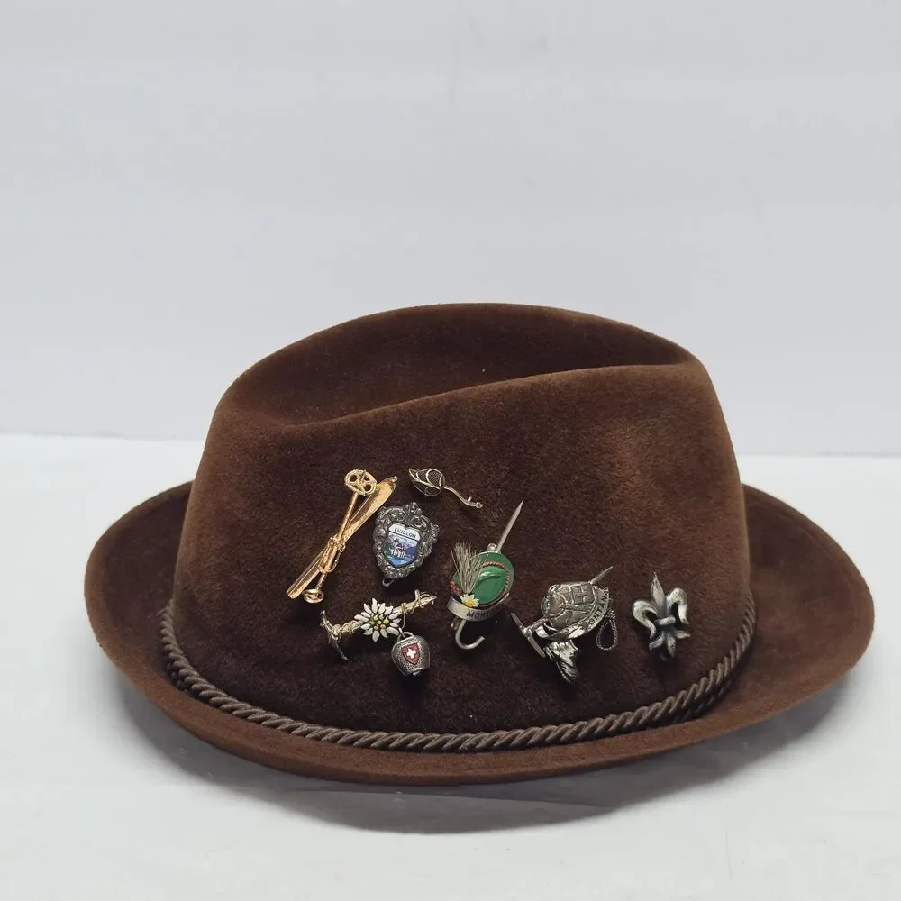 Vintage Eichenberger Switzerland Brown Beaver Hat Hunter Fedora Size 7 1/8 EU 57